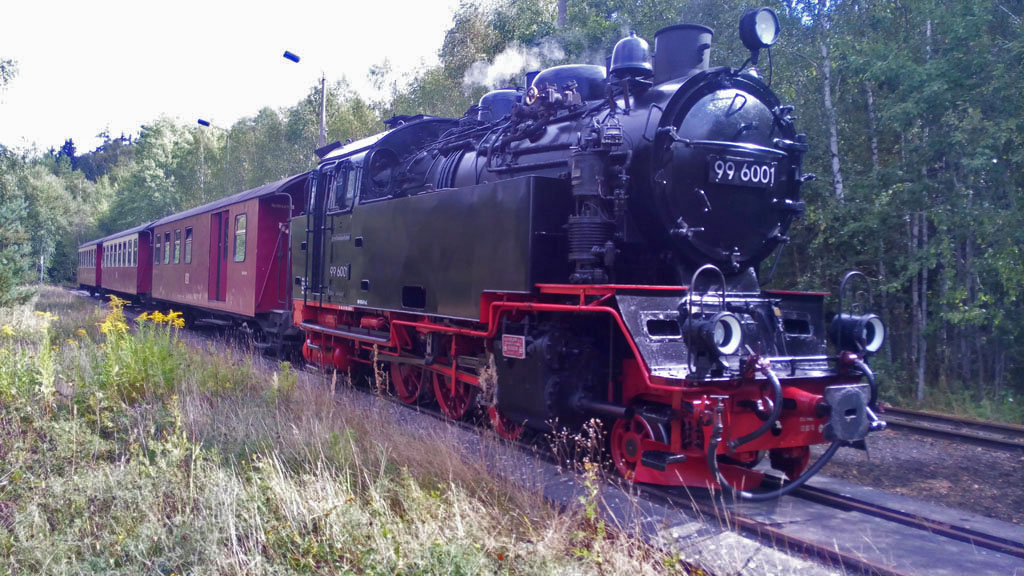 Tren dispuesto para salir en Harzgerode