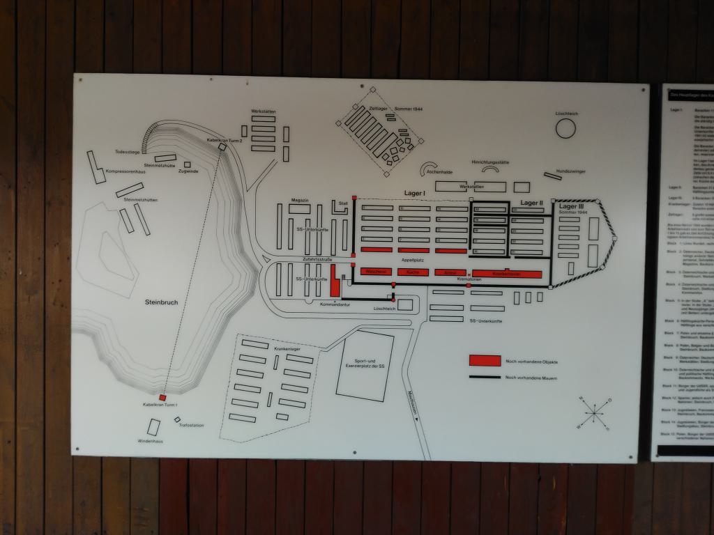 Plano del campo, mapa expuesto en uno de los barracones