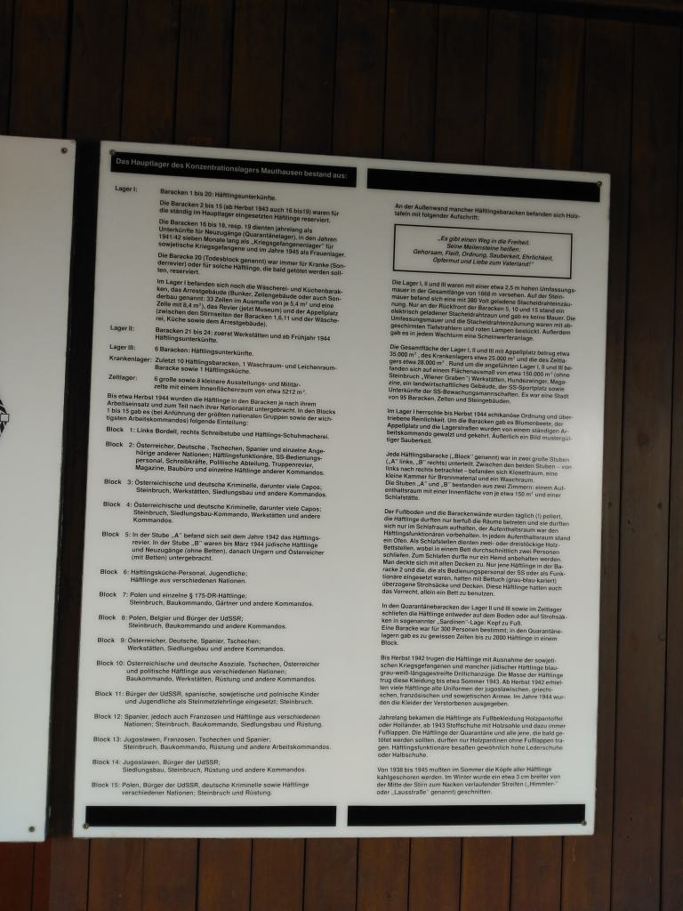 Explicación en alemán de los bloque que hay en pie y los demolidos y las nacionalidades que moraban en los mismos