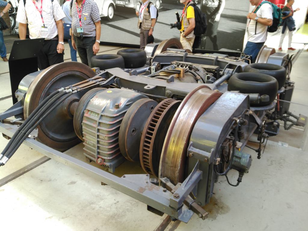 Bogie motor de un metro antiguo de Viena